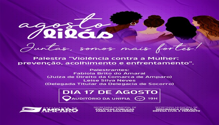 Agosto Lilás: Juntas, somos mais fortes!