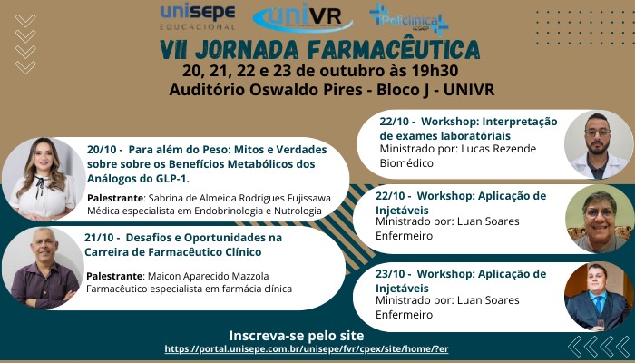 VII JORNADA FARMACÊUTICA DO CENTRO UNIVERSITÁRIO DO VALE DO RIBEIRA