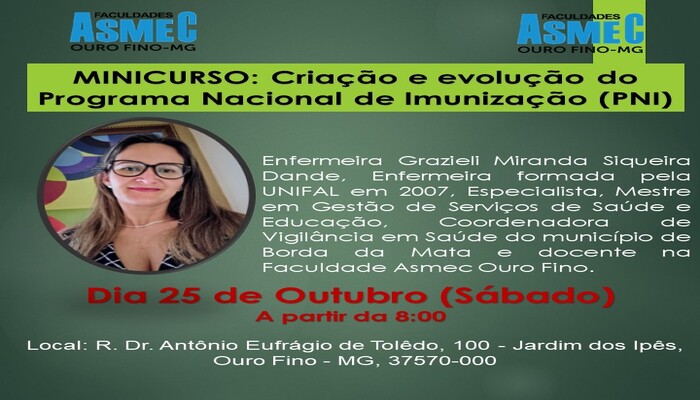 Minicurso - Criação e evolução do Programa Nacional de Imunização (PNI)  