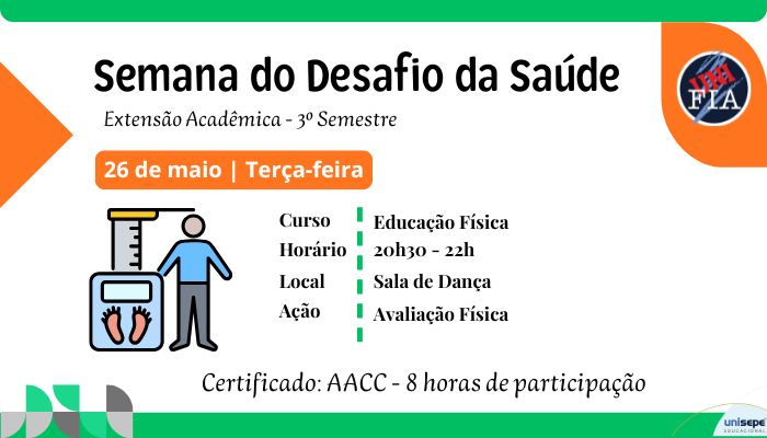 Semana do Desafio da Saúde: Educação Física - Avaliação Física (26/05/2026)