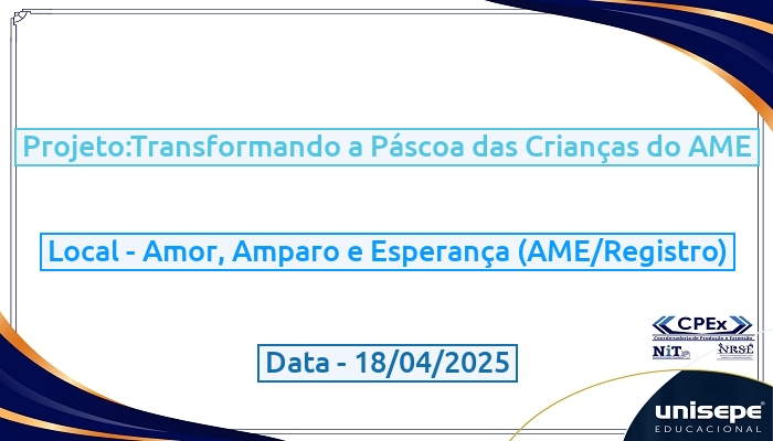 Projeto:Transformando a Páscoa das Crianças do AME
