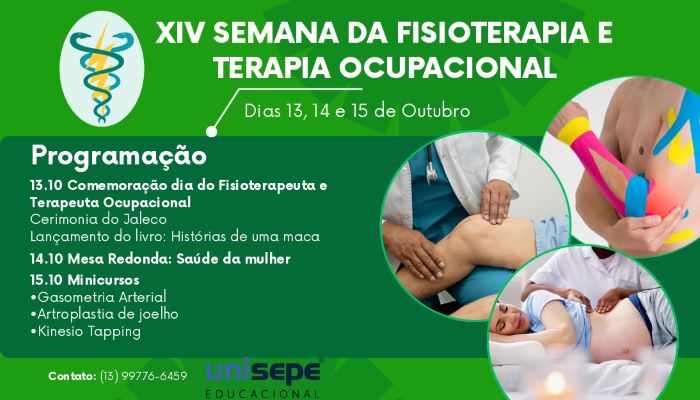 XIV SEMANA DA FISIOTERAPIA E I SEMANA DA TERAPIA OCUPACIONAL DO CENTRO UNIVERSITÁRIO DO VALE DO RIBEIRA