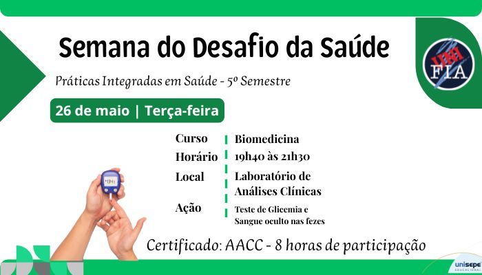 Semana do Desafio da Saúde: Biomedicina (26/05/2026)